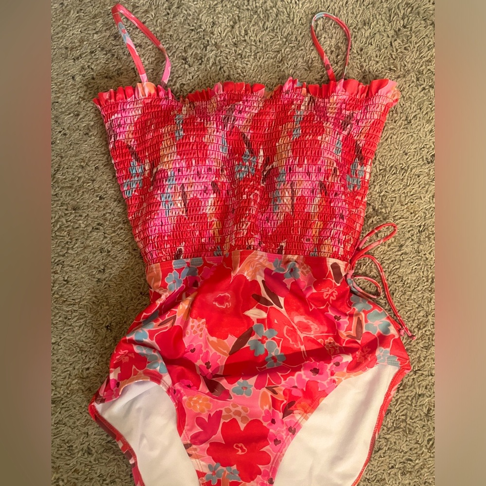 Pink Lily Red and Pink One Piece Swimsuit